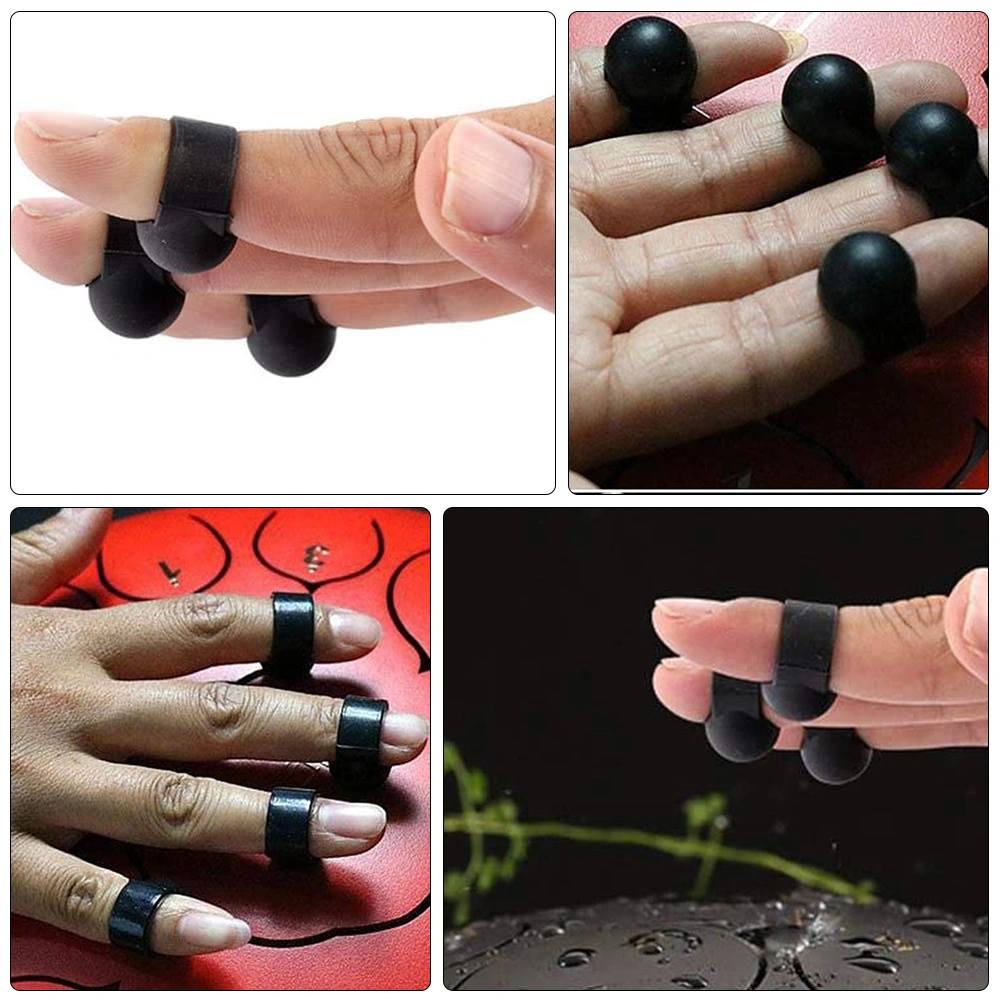 4Pcs Drum Finger Pick Drum Finger Drum Accessories for Steel Tongue Drum (Black)