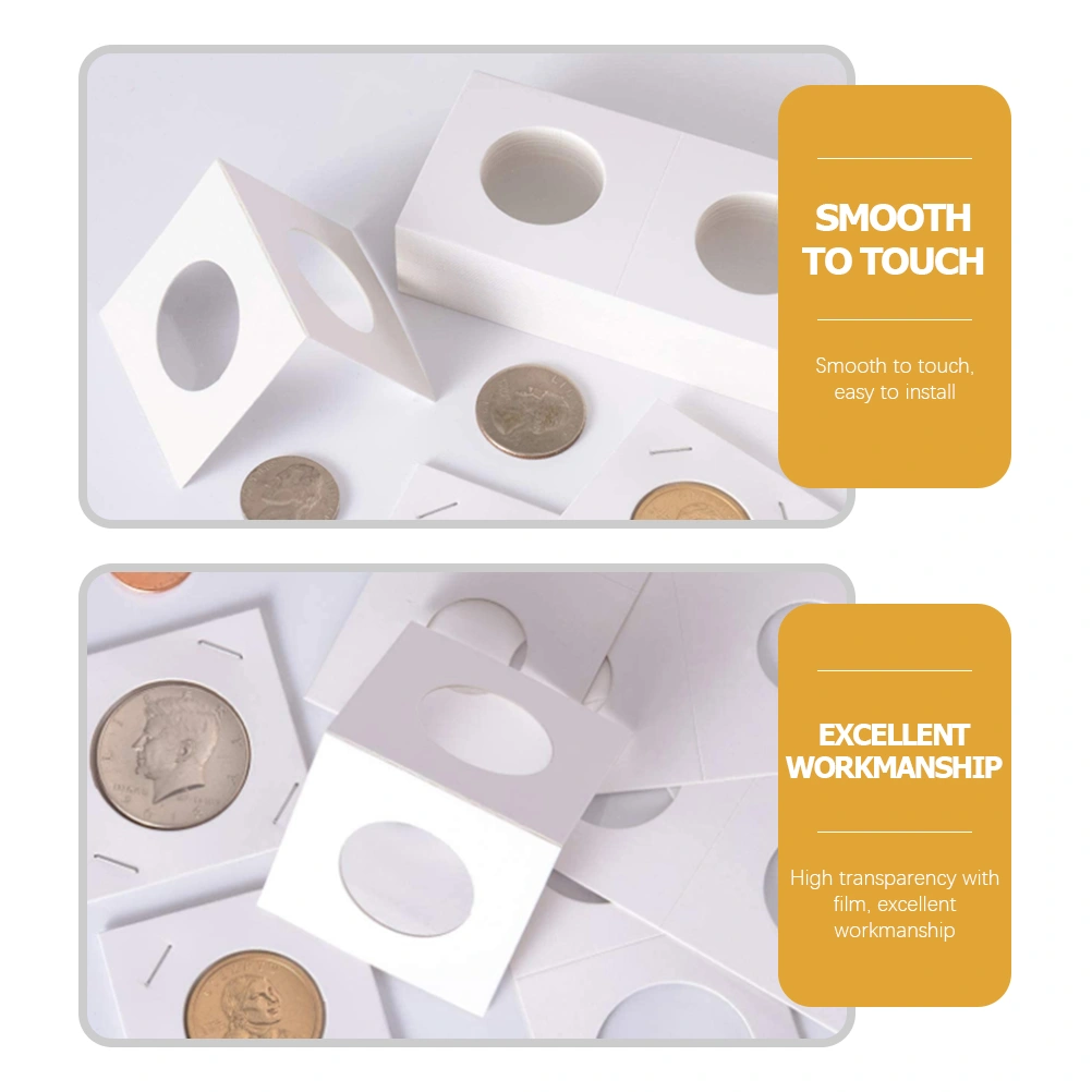 200pcs Paper Coin Holders Coin Flips for Coin Collection in The Coin Album