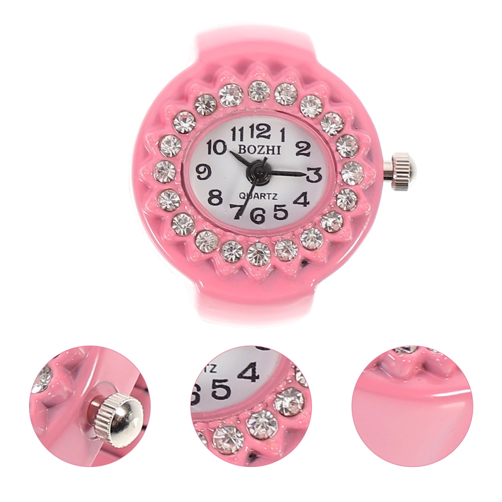 1pc Rhinestone Decorative Watch Ring Fashion Ring Watch Fashion Jewelry Ring