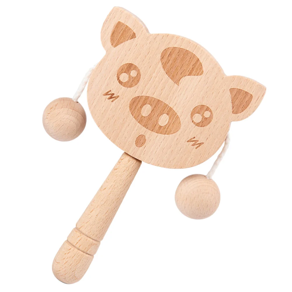 1Pc Adorable Baby Hand Rattle Toys Baby Early Education Toys Wooden Plaything