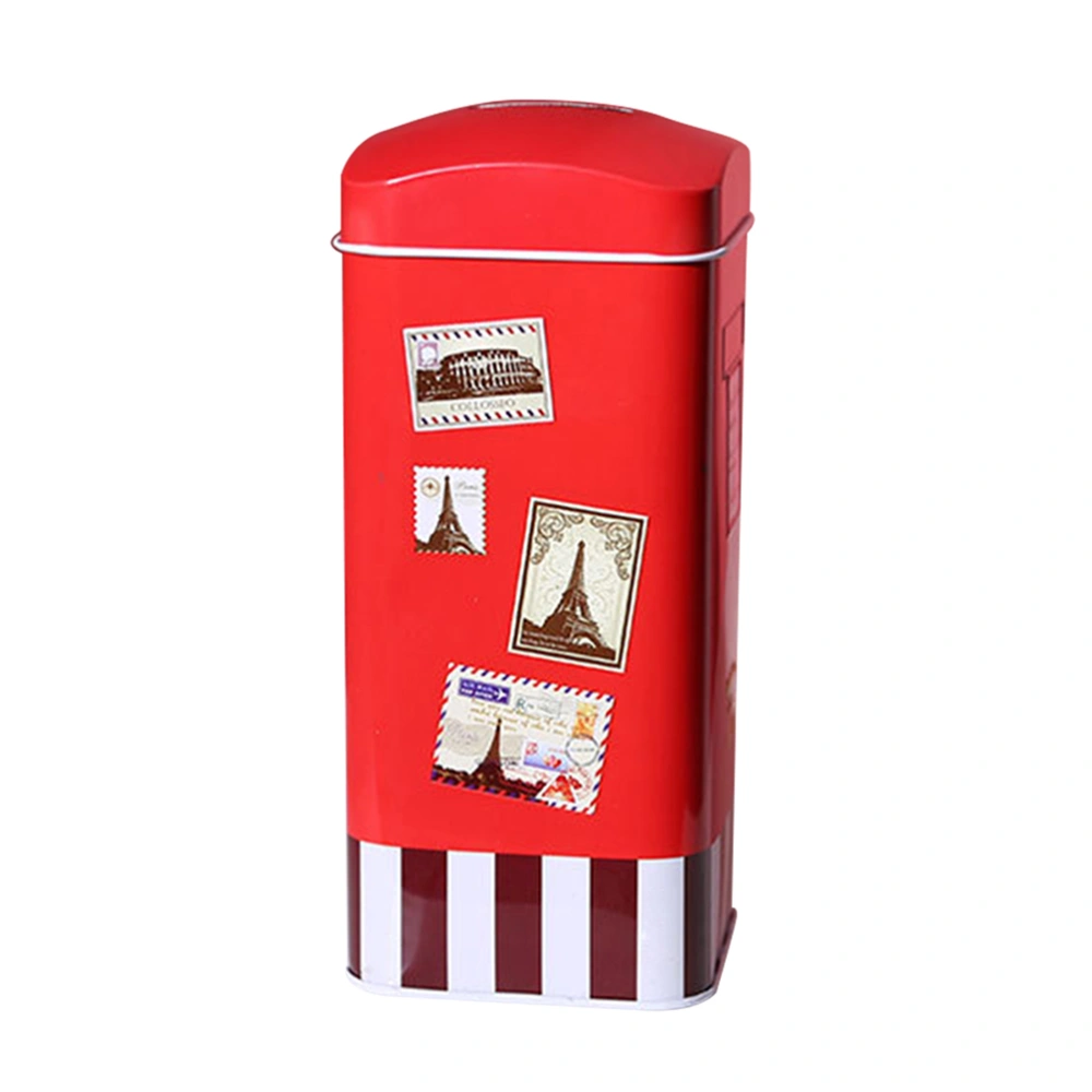 Retro Mailbox Shaped Bank Creative Classic Prize Gift Changes Storage Container Iron Storage Box for Students Pupils (First Pattern)