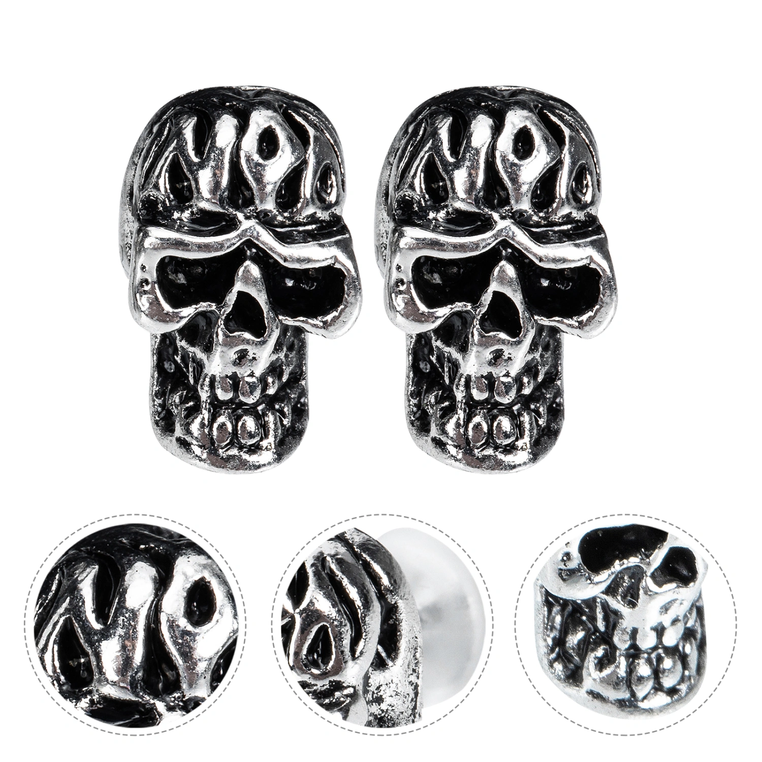 1 Pair Stud Earrings Ear Studs Skull Earrings Pierced Earrings Punk Jewelry