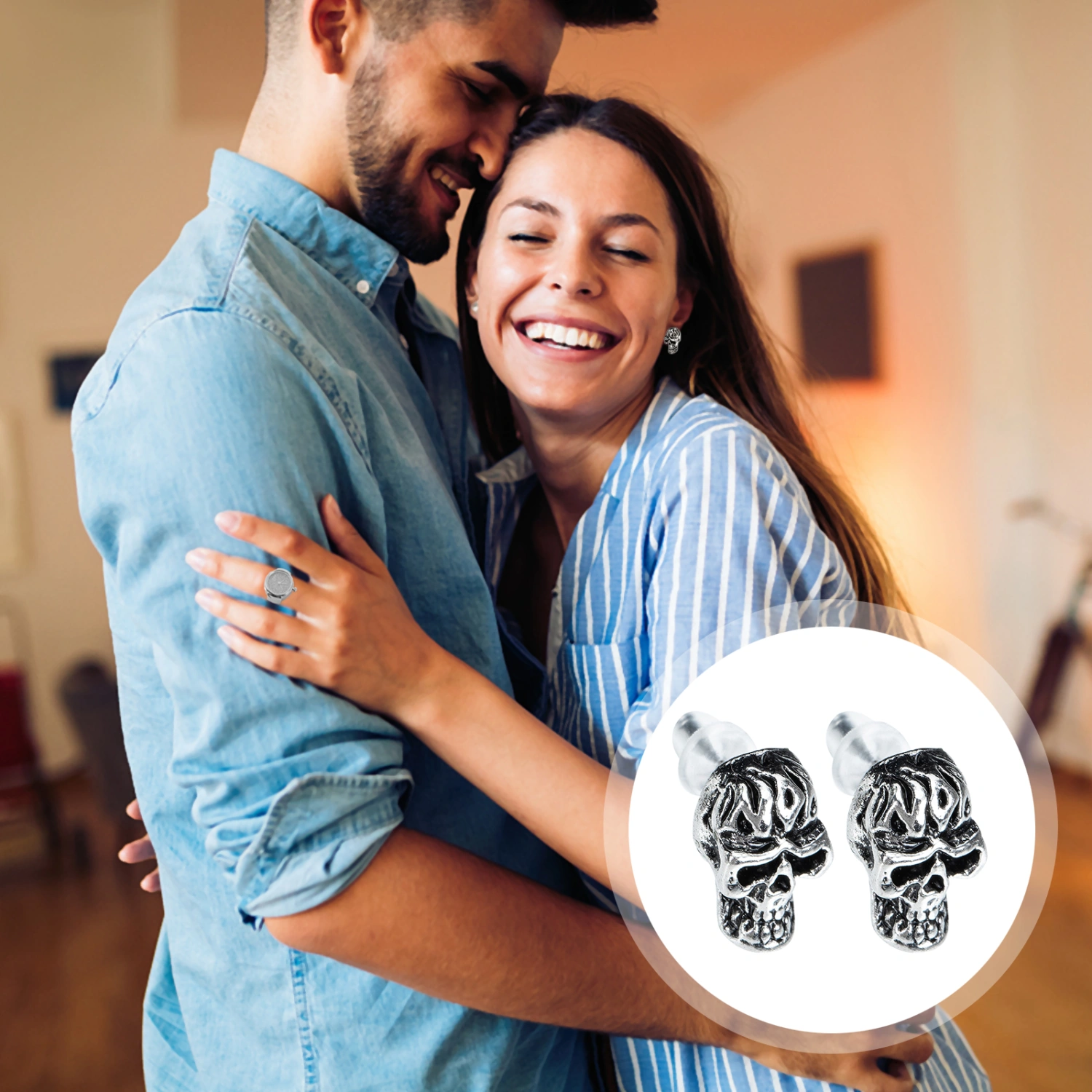 1 Pair Stud Earrings Ear Studs Skull Earrings Pierced Earrings Punk Jewelry