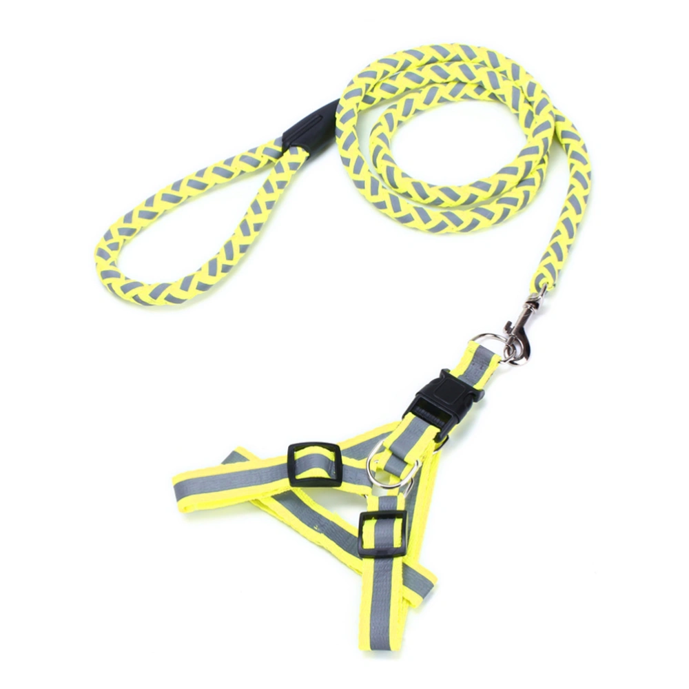 Adjustable Pet Dog Puppy Cat Harness With Leash Reflective Walking Leash 1.2x120cm (Green)