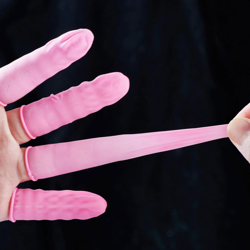 Disposable Finger Cover Latex Simple Protective Finger Cover for Factory Store (Pink, 300g)