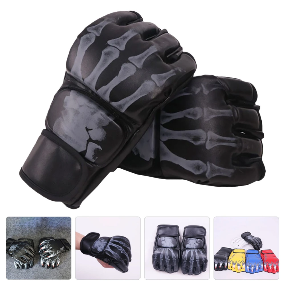 1 Pair of Professional Boxing Gloves Wear-resistant Kickboxing Gloves Breathable Half Gloves