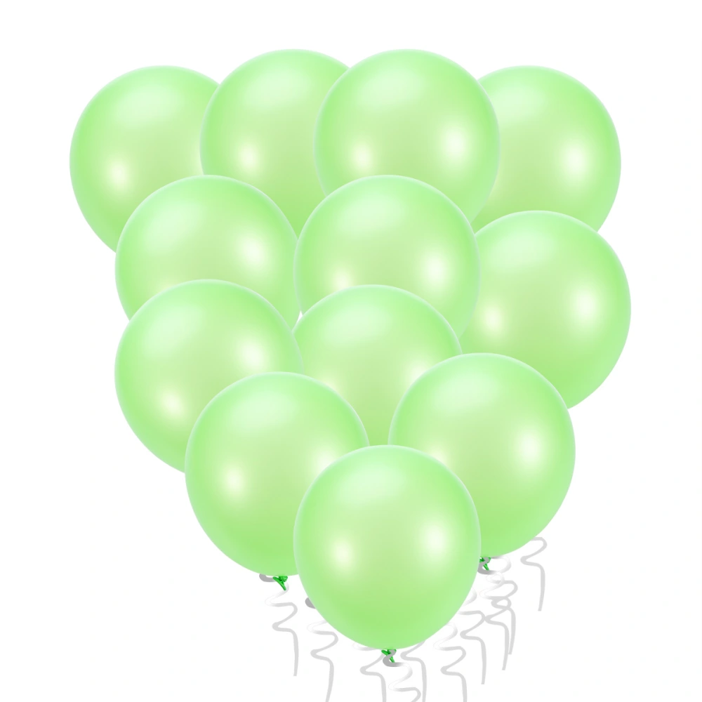 6 Set of Balloons with Flower Shape Balloon Clips and Ribbon for Wedding Event Decorations Birthday Party Supplies (Light Green And White)