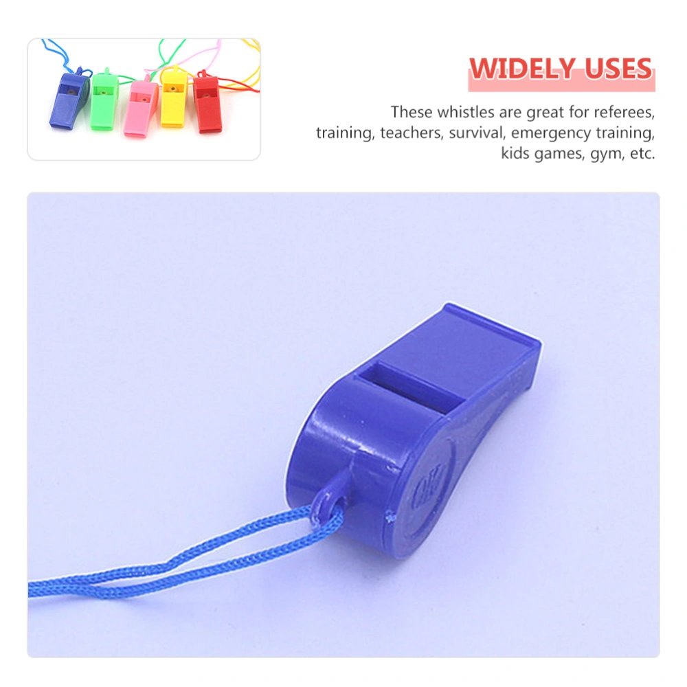 48Pcs Kids Whistle with Lanyard Funny Whistle Toys for Sports Games Emergencies Training