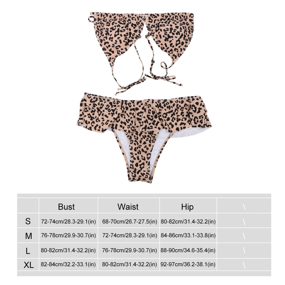 Leopard Swimsuit Fashion Swimsuit Sexy Beach Bikini Summer Swimming Suit for Woman Girl Lady (Leopard Size M)