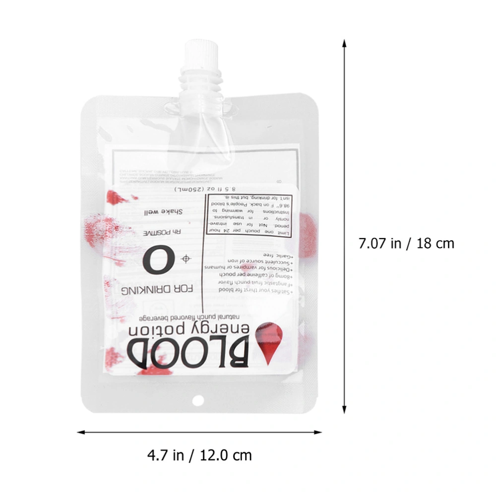 20Pcs 250ml Halloween Party Blood Suction Bags Plasma Drink Bags Juice Bags