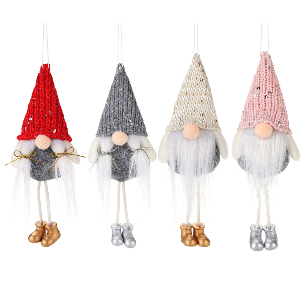 4pcs Christmas Decoration Doll Santa Faceless Doll Hanging Pendant(Random Color)