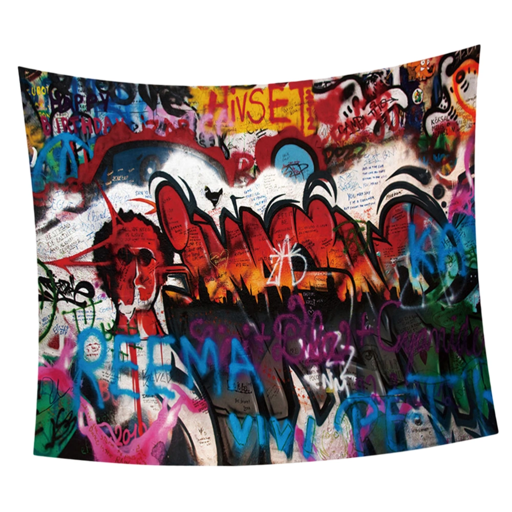 1Pc Graffiti Series Printed Tapestry Wall Blanket Beach Towel Bath Towel (Red)