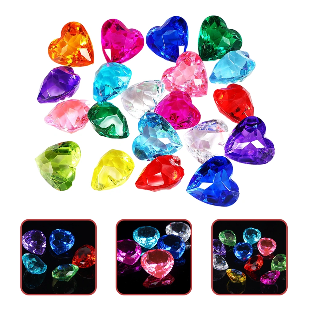 1 Bag of Decorative Heart Shaped Gems Ornaments DIY Jewelry Accessories