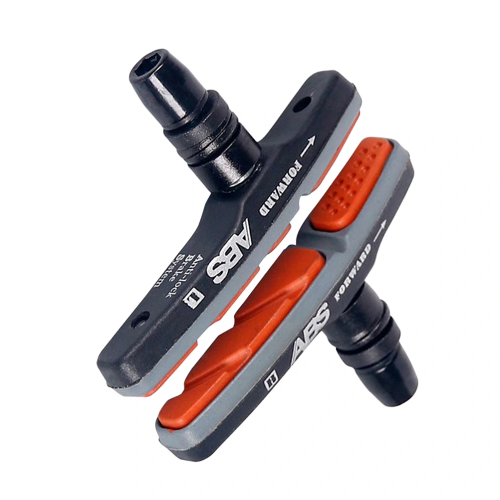 1 Pair of Mountain Road Cycling Bike V Brake Pads Braking Shoes Blocks Cycling Accessories V-brake System (Black+Orange)