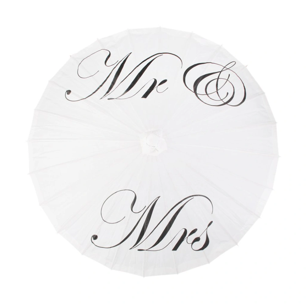 MR & MRS Foldable Parasol Umbrella for Wedding Bridal Photo Props