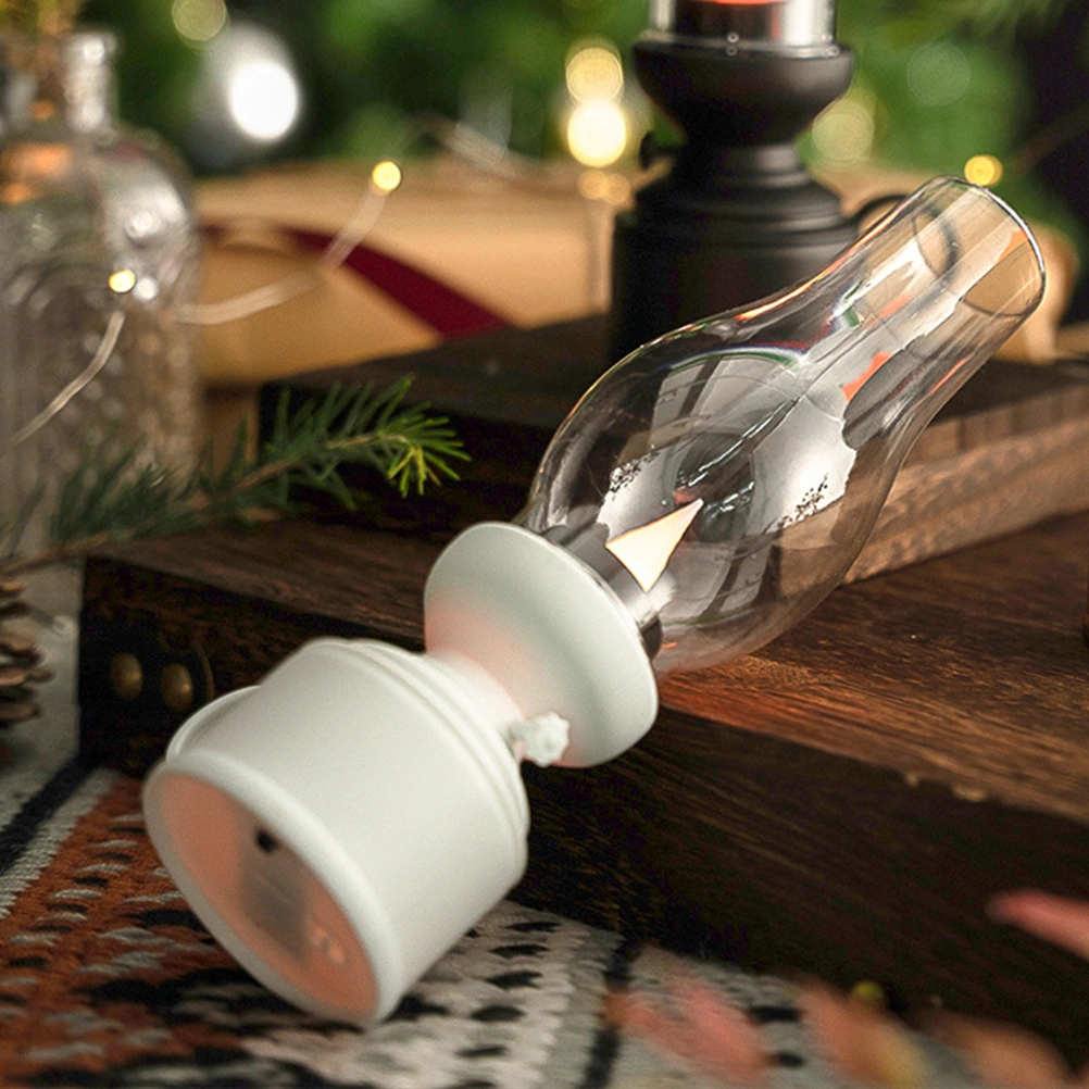 Flameless LED Kerosene Lamp Plastic Kerosene Lamp Retro Oil Lantern Decoration