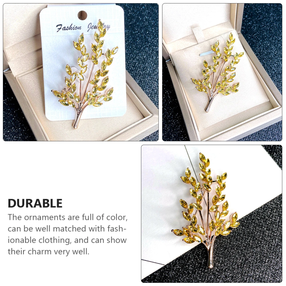 1pc Crystal Tree Shaped Brooch Decorative Suit Corsage Clothing Accessory