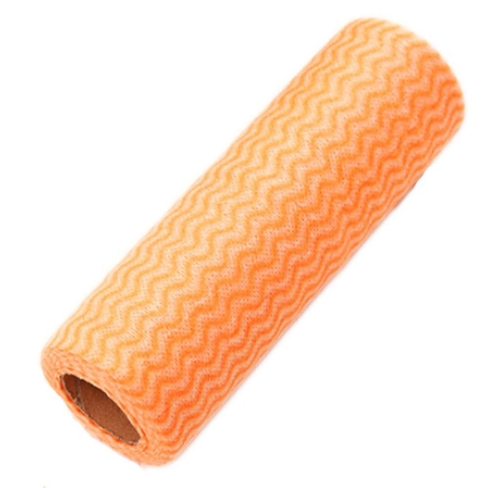 50Pcs Non-woven Kitchen Dish Towels Water Absorption Cleaning Cloth (Orange)