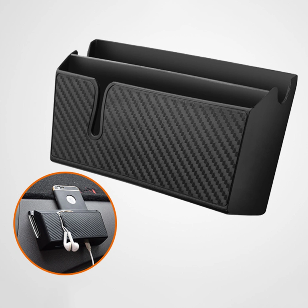 Double Layer Car Organizer Self-adhesive Dashboard Armrest Door Pocket - Size L (Black)