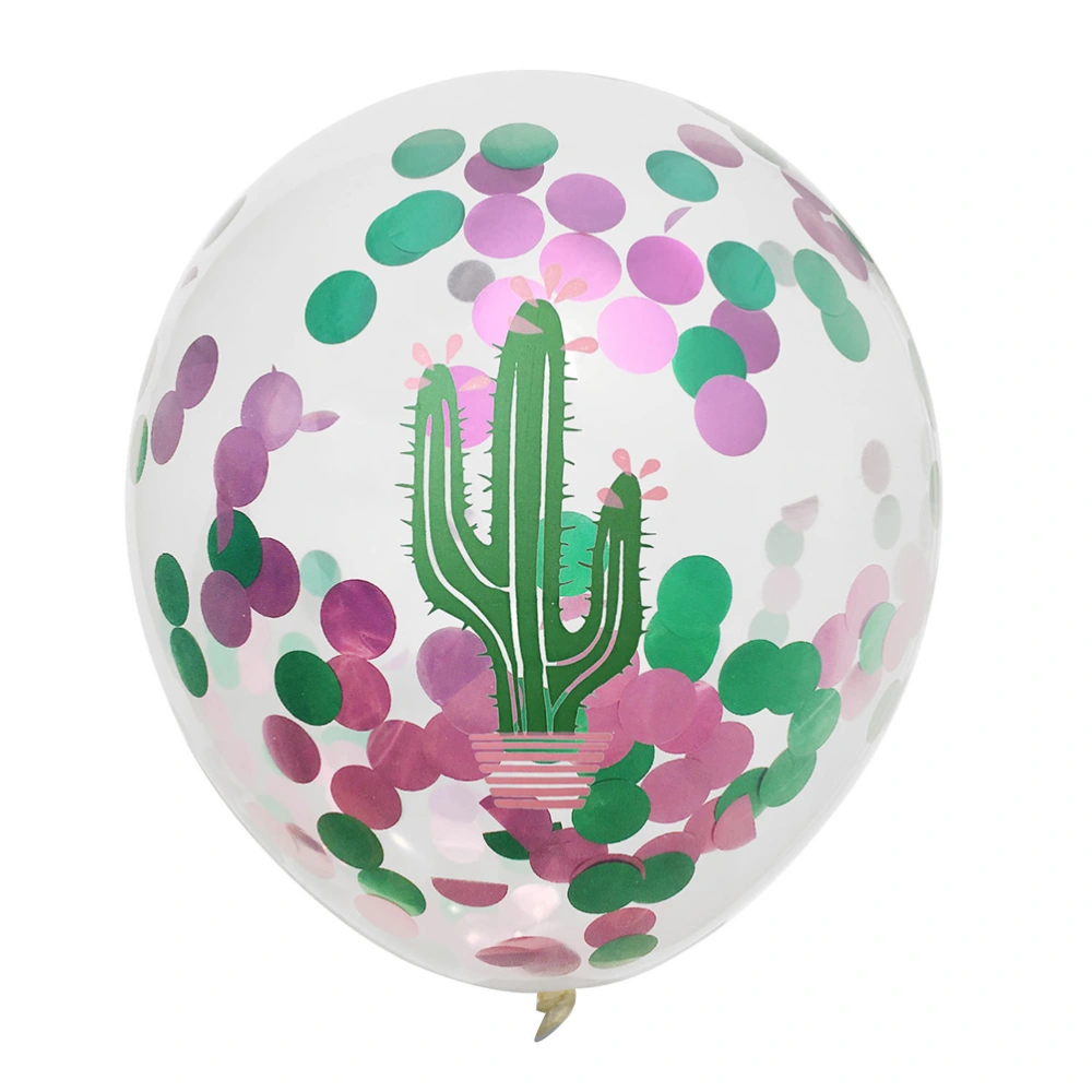 6pcs 12 Inch Flamingo Turtle Leaf Cactus Pineapple Confetti Balloon Hawaii Tropical Party Decoration