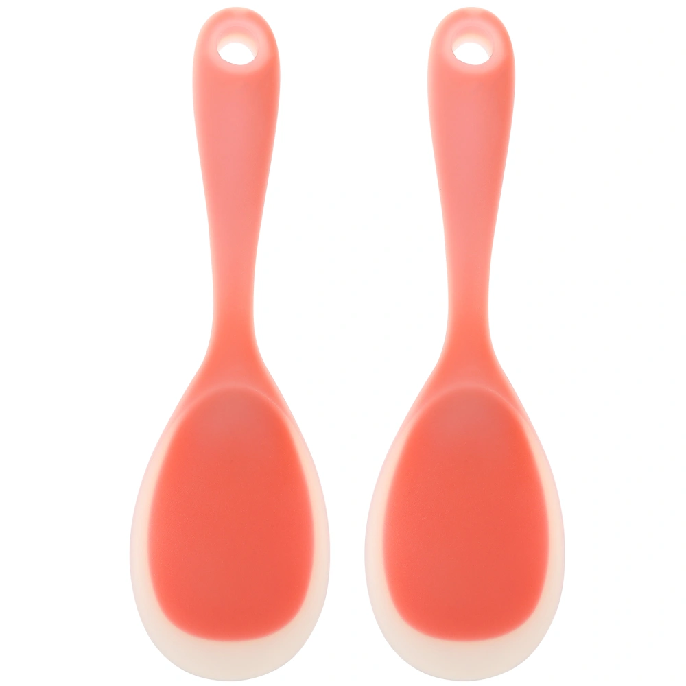 2Pcs Silicone Rice Spoons Wear-resistant Rice Spatulas Household Rice Scoopers