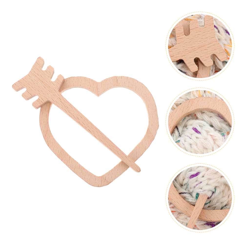 Wooden Brooch Heart Shaped Wooden Brooch DIY Decoration Portable Scarf Pin