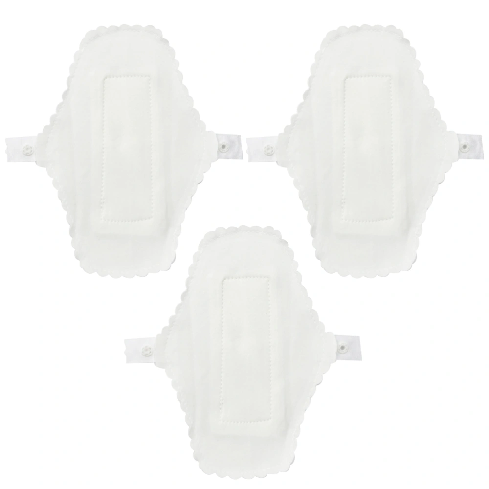 3pcs in 1 Suit Waterproof Cloth Sanitary Pads Washable Underpants Lining Reusable for 2-3 Times 180mm(White)