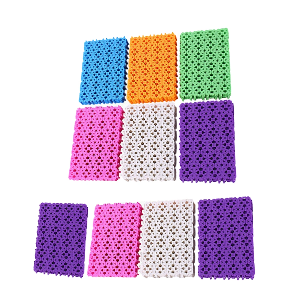 10pcs Bathroom Anti-slip Mat Plastic Shower Pad Hollow Out Mats Antiskid Mat for Home Bathroom Use (Assorted Color)