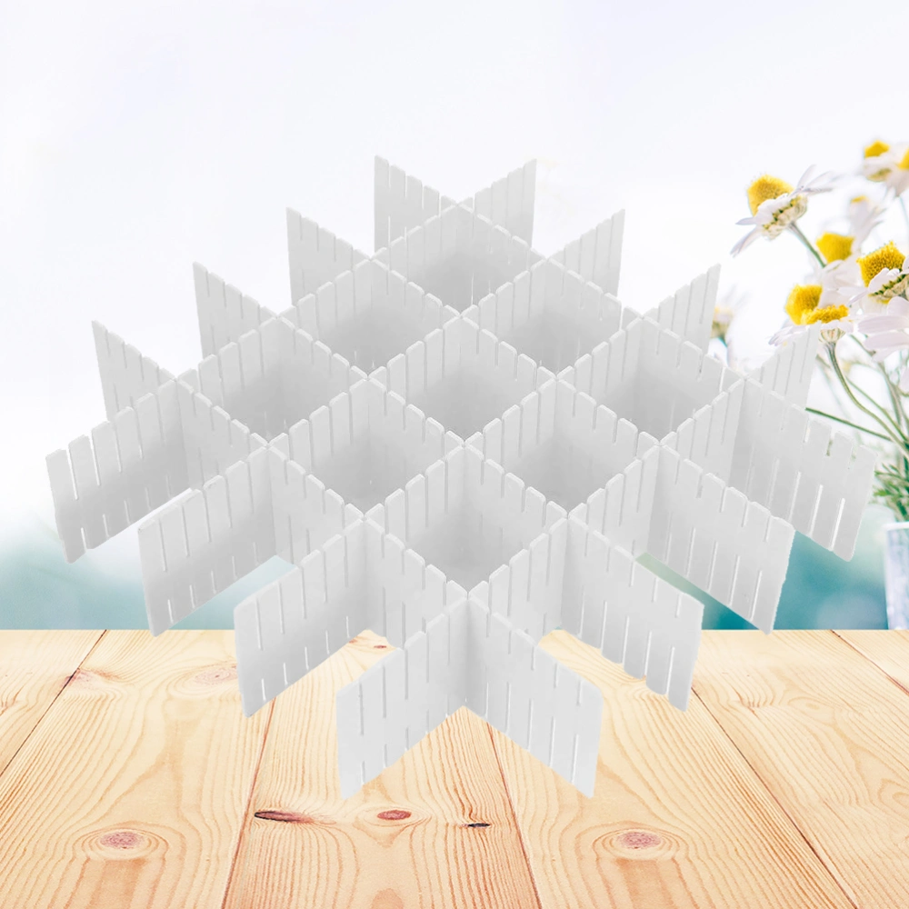 8PC Drawer Divider Board Free Combination Storage Classification Partition Plastic for Underwear Finishing Lattice (White)