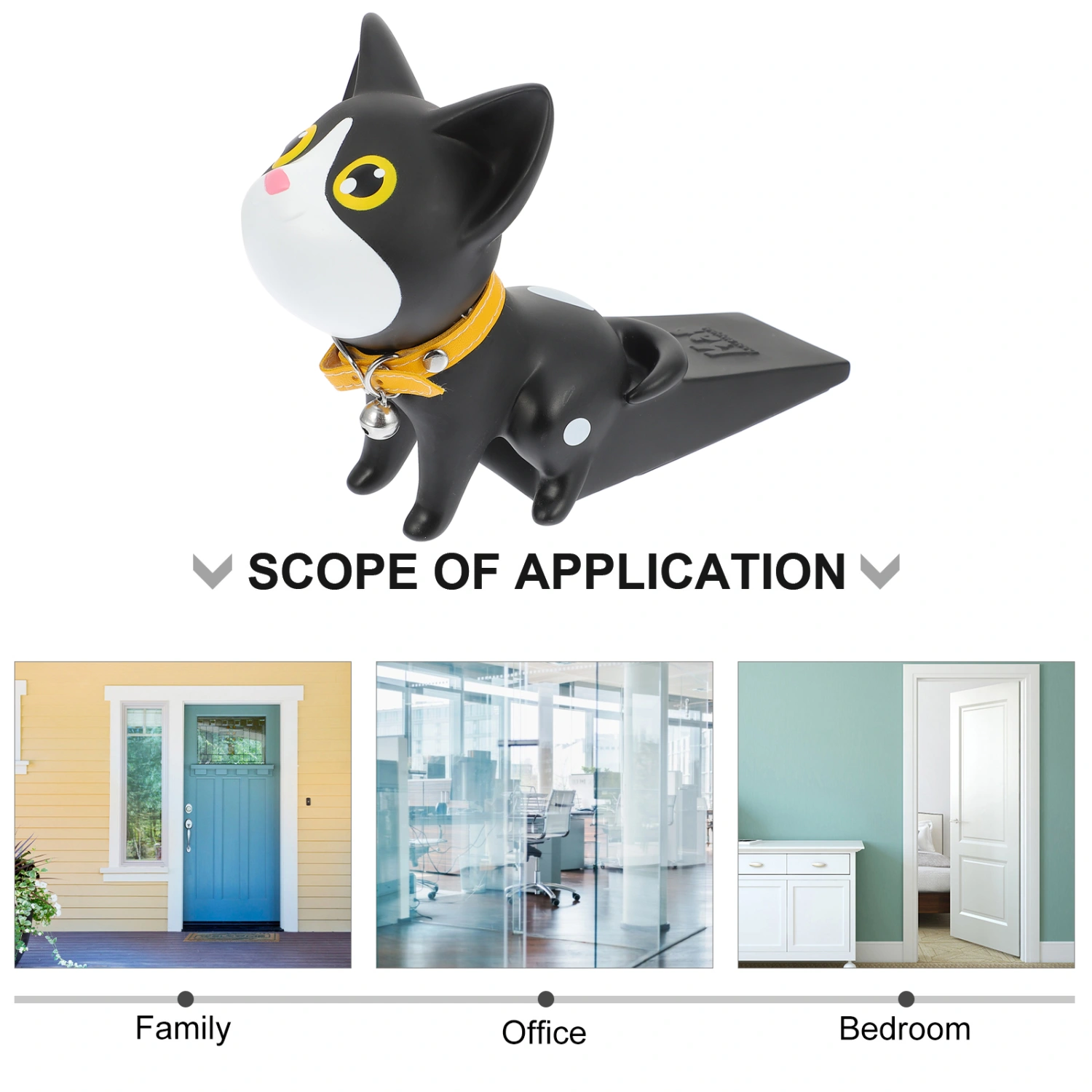  Safety Door Stop Anti-slip Door Stopper Cartoon Silent Door Wedge for Home