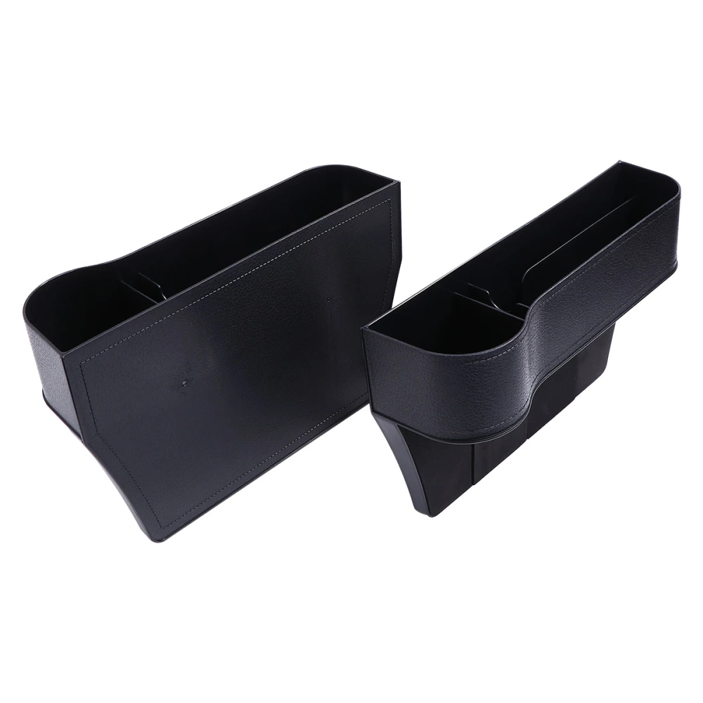 2pcs Car Gap Box Car Seat Crack Box Plastic Simple Practical Car Seat Storage Case (Black, Main Driving Seat and Front Passenger Seat Style)