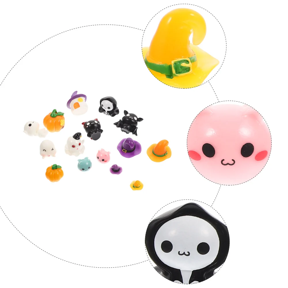 15Pcs Halloween Charms Resin Miniature Crafts Halloween Scene Decor Resin Charms Party Decor