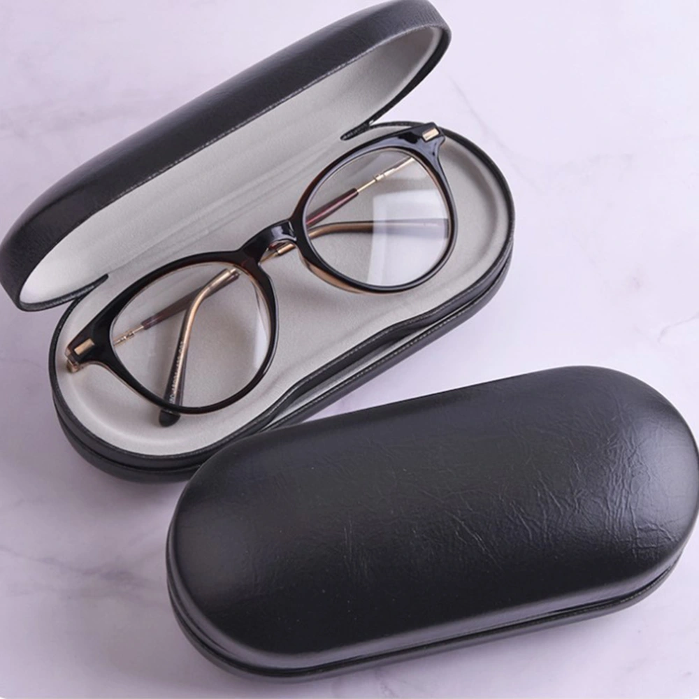 1pc Double Layers Myopic Lens Case Myopic Glasses Box without Glasses (Black)