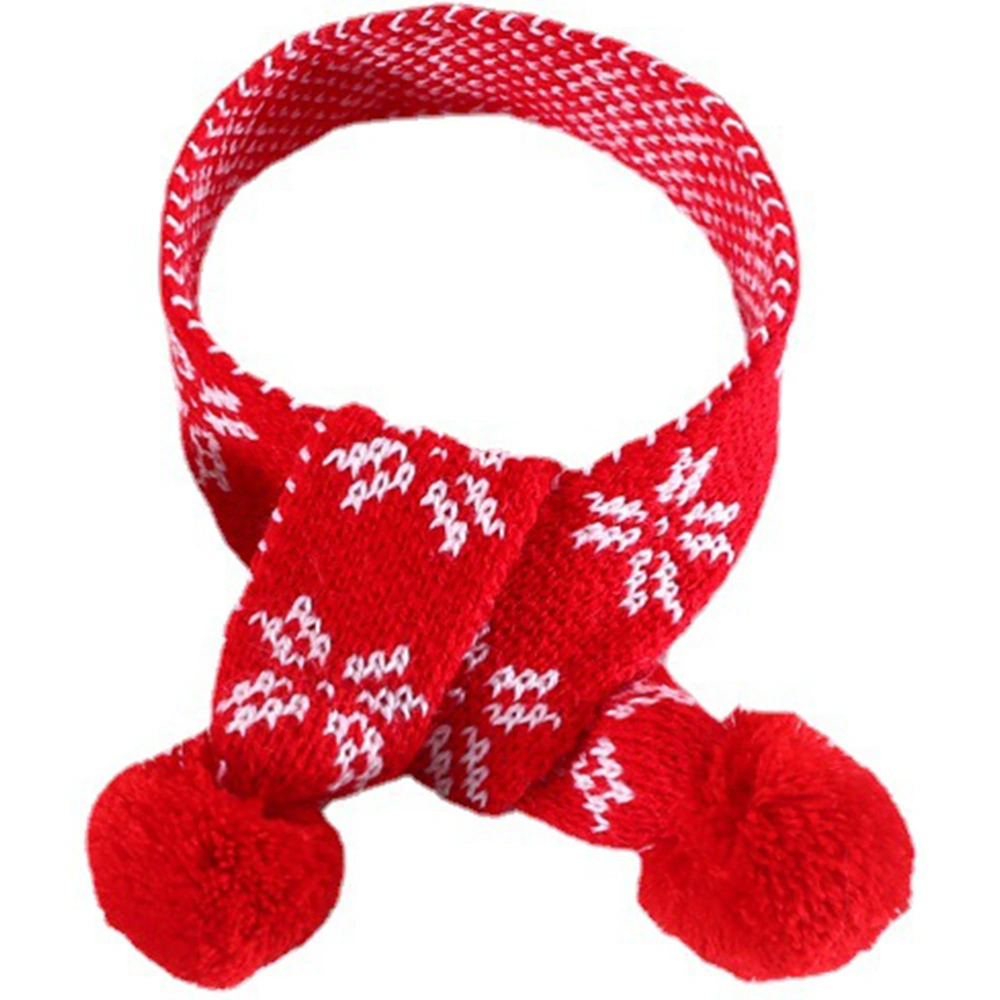 Pet Christmas Scarf Knitting Cat Scarf Xmas Woolen Yarn Scarf Warm Pet Scarf Christmas Snowflake Scarf