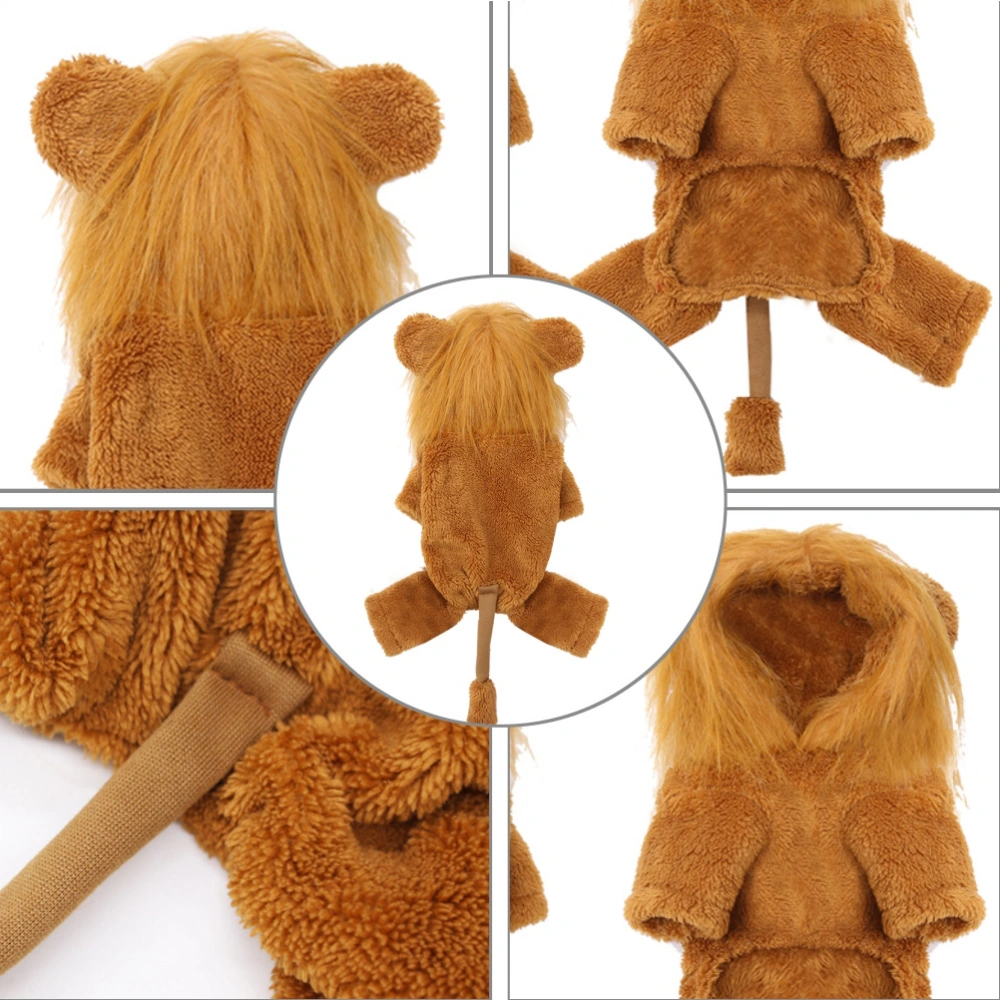 Funny Lion Costumes Pet Halloween Cosplay Dress Warm Outfits Clothes for Dog