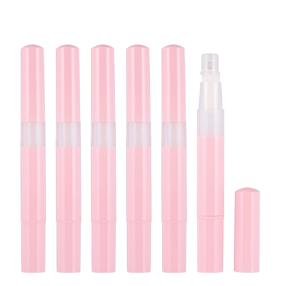 6pcs Portable Eempty Tube Convenient Refillable Bottles Storage Container for Lip Gloss Eyelash Growth Liquid (Pink)