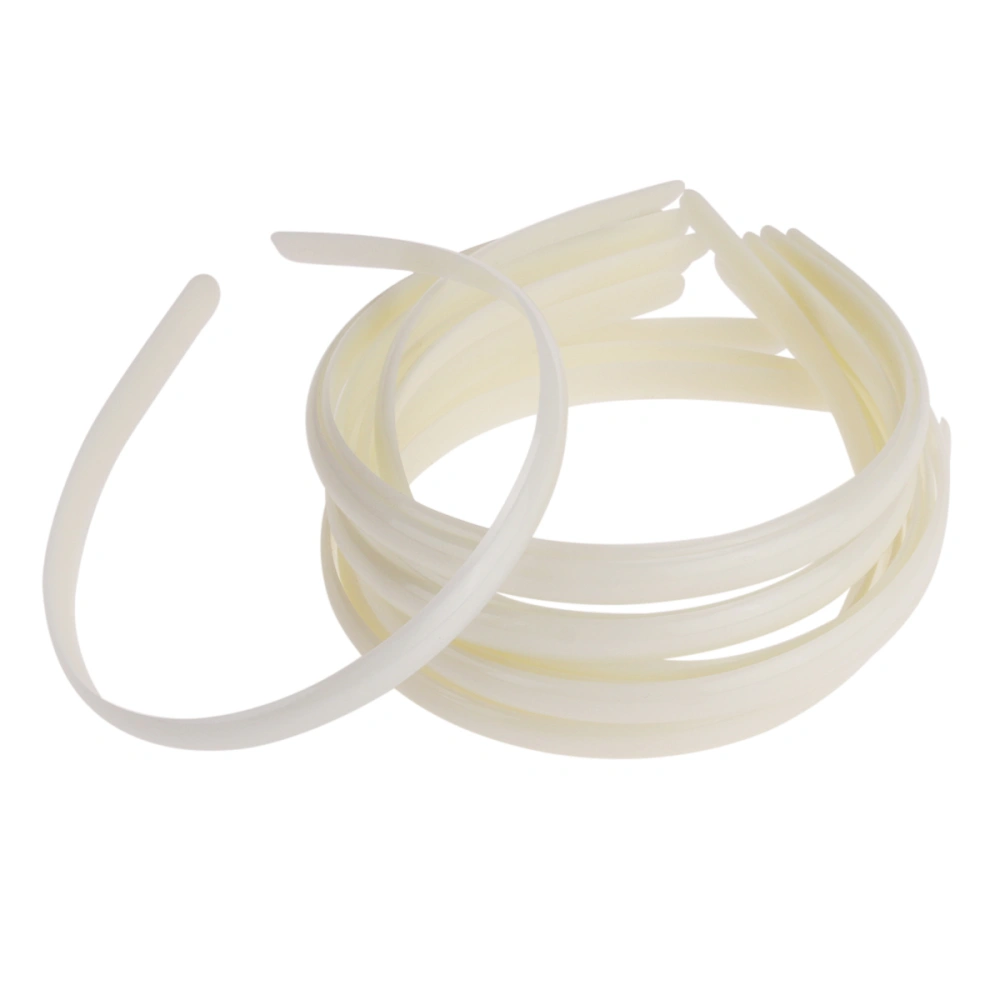 12pcs Women's Girls Plain No Teeth Plastic DIY Hair Bands Headbands Headwears (Ivory)