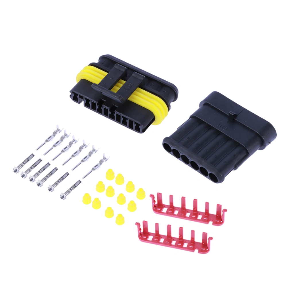 5 Kit 6 Waterproof Electrical Connector Automotive Wire Connector Car Motorcycle Plug HID Plug Terminals Heat Shrink