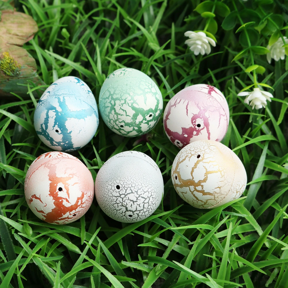 6pcs Kids Hatching Dinosaur Eggs Novelty Crack Dinosaur Eggs Toys Model Educational Toy (Random Color, Style 2)