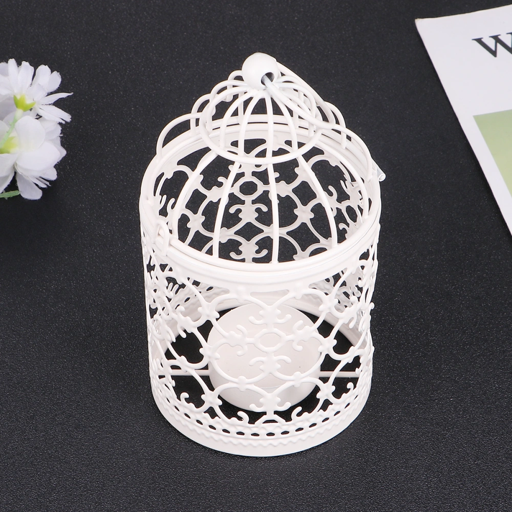 Iron Art Candlestick Bird Cage Design Candle Holder Chic Candle Stand Tabletop Ornament Adornment for Home Restaurant