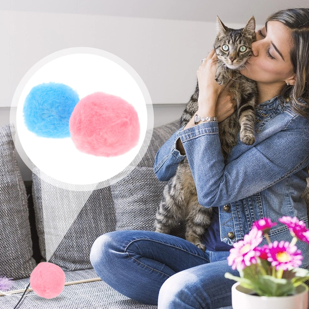 2pcs Cat Squeaky Ball Toy Smart Simulation Animal Sound Interactive Ball