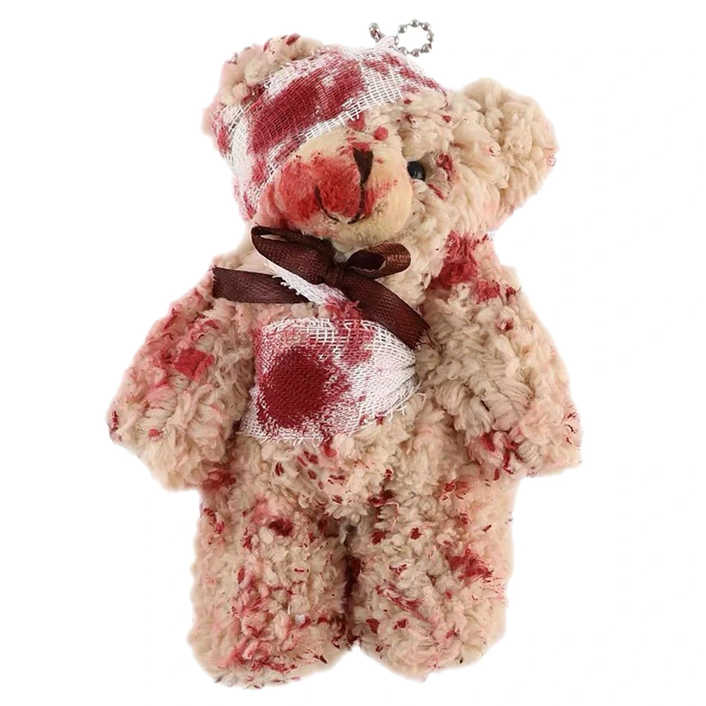 1pc Halloween Themed Design Keychain Key Pendant Bloody Key Chain Bag Pendant Key Holder for Kids Friends (Coffee)