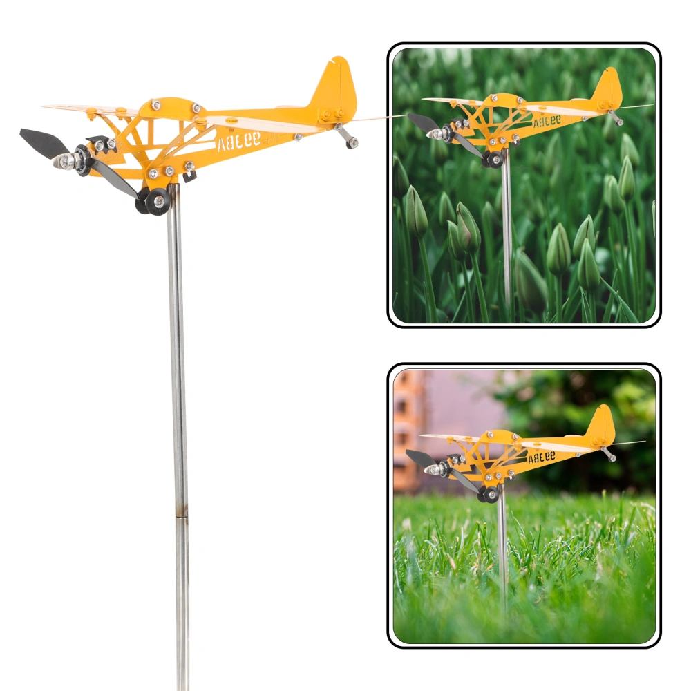 Airplane Wind Spinner Metal Windmill Wind Energy Wind Sculpture Outdoor Garden Decoration