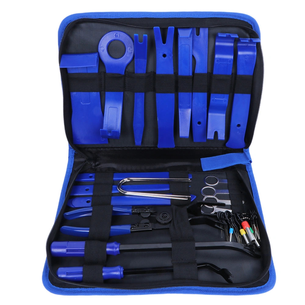 38pcs of One Set Professional Car Speaker Disassembly Tools Portable Car Speaker Repair Tool Auto Speaker Removal Kit With Zip Oxford Cloth Bag (Blue)