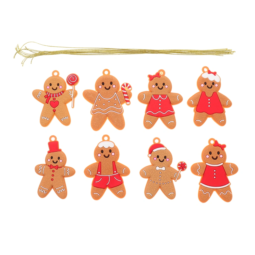 8pcs Gingerbread Man Christmas Tree Pendant Decorating Tool Festival Home Decor