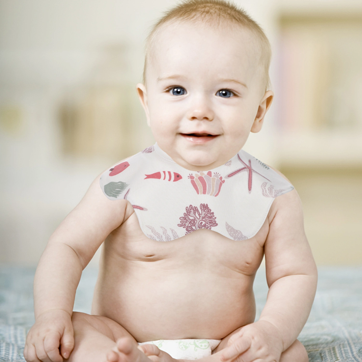 Cotton Baby Bib Cartoon Printing Newborn Bib Newborn Bibs Baby Bib Adjustable Bib