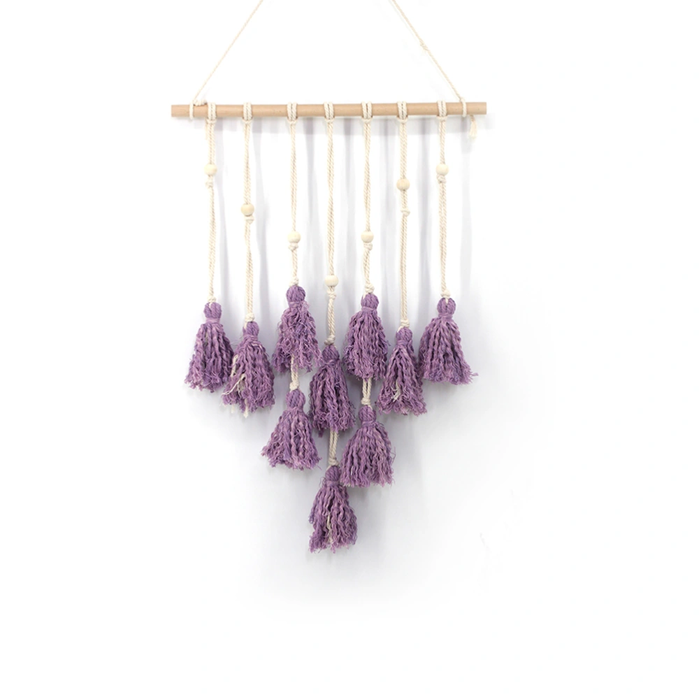 Handmade Tassel Dream Catcher Wall Hanging Catcher Ornament Craft Indoor Home Hanging Decor (Purple 62 x 45cm)