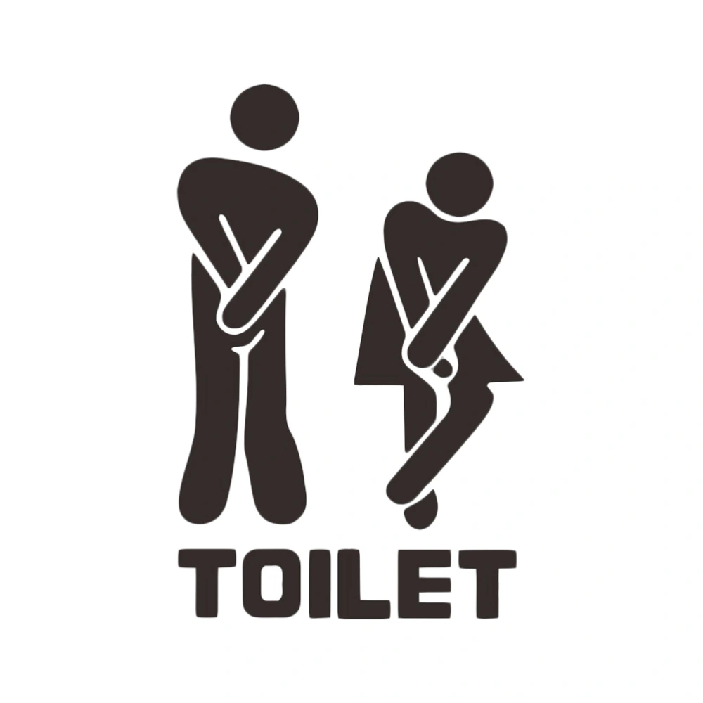 Black Wall Stickers Removable Funny Man Woman Washroom Toilet Rest Room Sticker Family DIY Decor