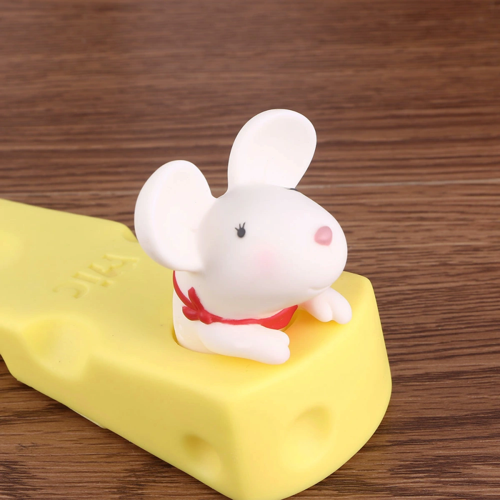 Creative Cartoon Black Mouse Shape Designed Daily Use Door Stopper Home Decoration (White)