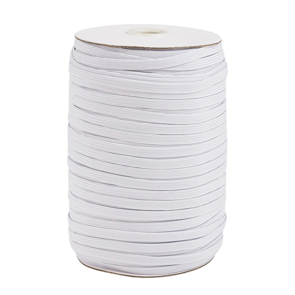 1 Roll 180m Flat Elastic Ribbon Band Polyester Face Mask Ribbon Clothing Accessories Belt Decor Supplies - 5mm (White)